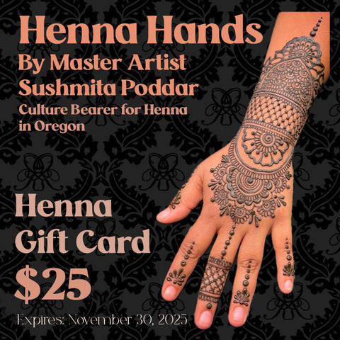 $25 Henna Gift Card ~ Salon Amrapali