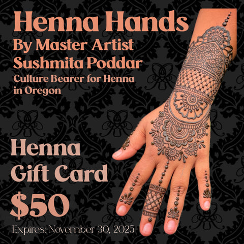 $50 Henna Gift Card ~ Salon Amrapali