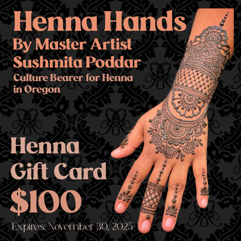 $100 Henna Gift Card ~ Salon Amrapali